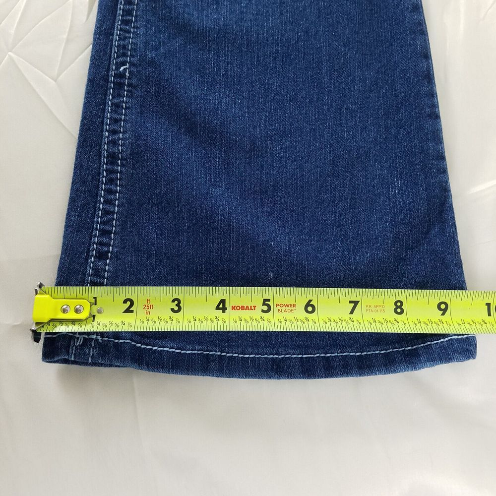 Twenty One Black Jeans Juniors 9 Blue Low Rise Curvy Flare Distressed Denim - Picture 6 of 16